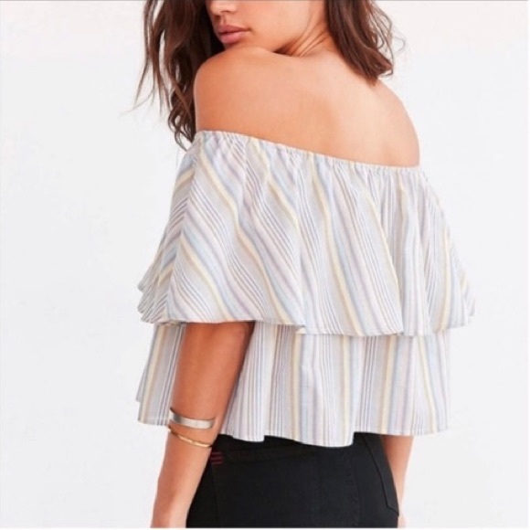 Urban Outfitters striped off the shoulder top - Picture 2 of 7